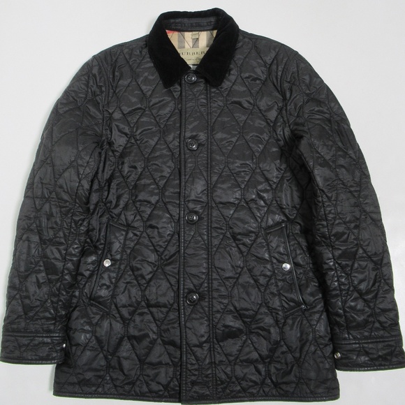 Burberry Men's Grandsworth Quilted Jacket Check Liner Black Size M